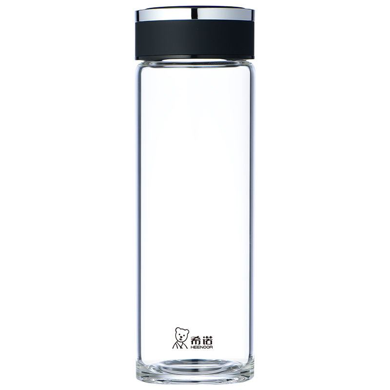 希诺 XN-7577 单层玻璃杯 450ml 加厚商务办公茶杯耐热便携男士家用杯子 (单位:个)