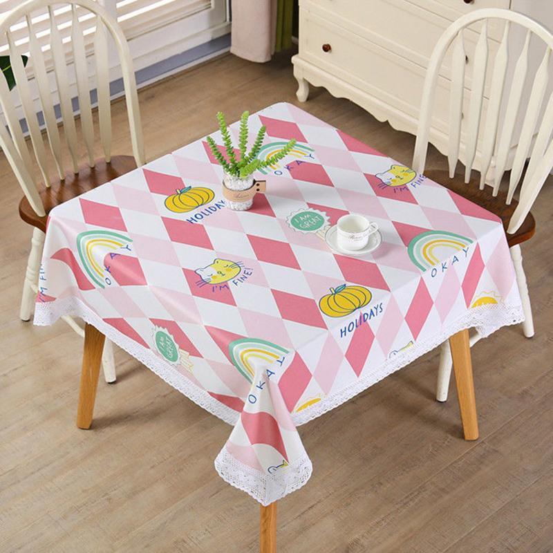可爱兄绿 80*80cm(尺寸包含花边) 正方形桌布台布盖布家用方桌布四方