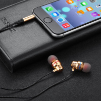 有线耳机华为 oppo vivo 三星可爱电脑手机入耳式k歌音乐通用耳麦 土豪金 升级版+[送备用耳帽+线夹]