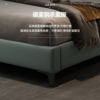 兰秀家居 床 意式极简轻奢布艺床双人床1.8米家用储物主卧床科技布实木床1.5m现代简约欧式大床软包卧室家具婚床