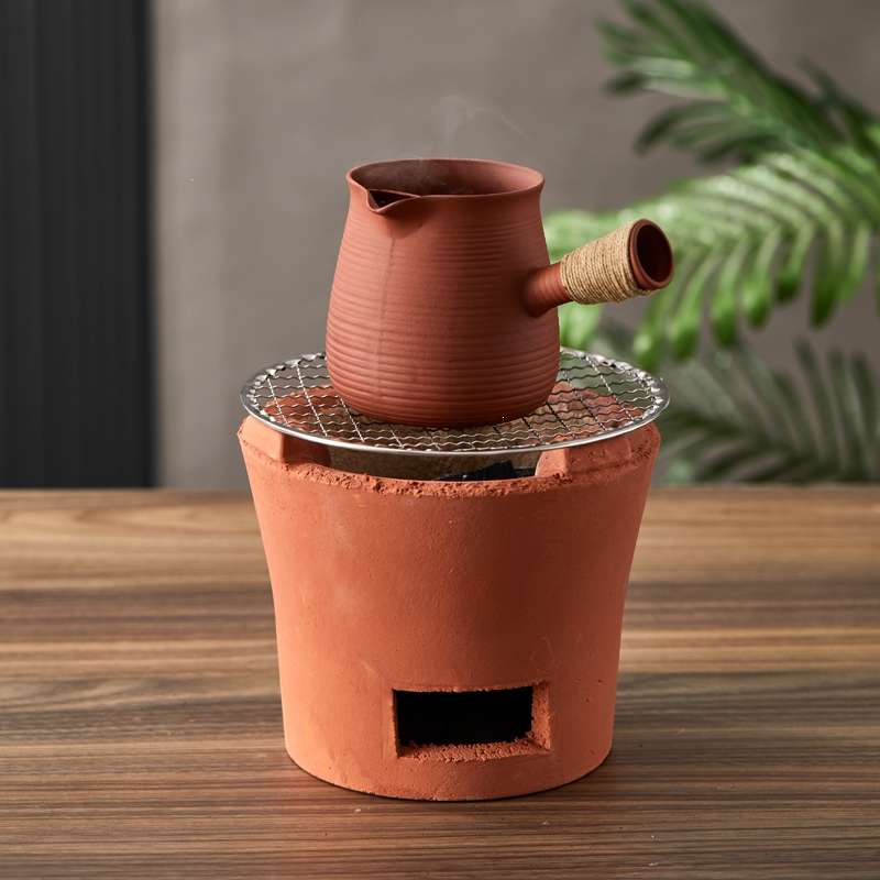 土陶烧烤小泥炉围炉煮茶炉子家用室内户外闪电客烤茶炭炉炭火炉烤炉