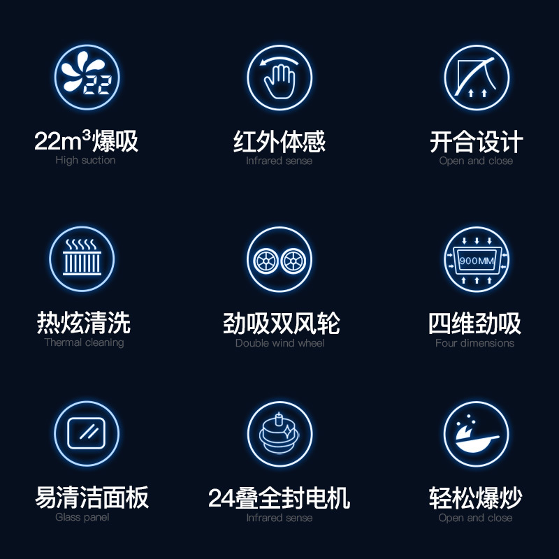 欢呼好太太大吸力双电机侧吸式抽油烟机单烟机 旋风二号 家用烟机22立方吸油烟机 自动清洗