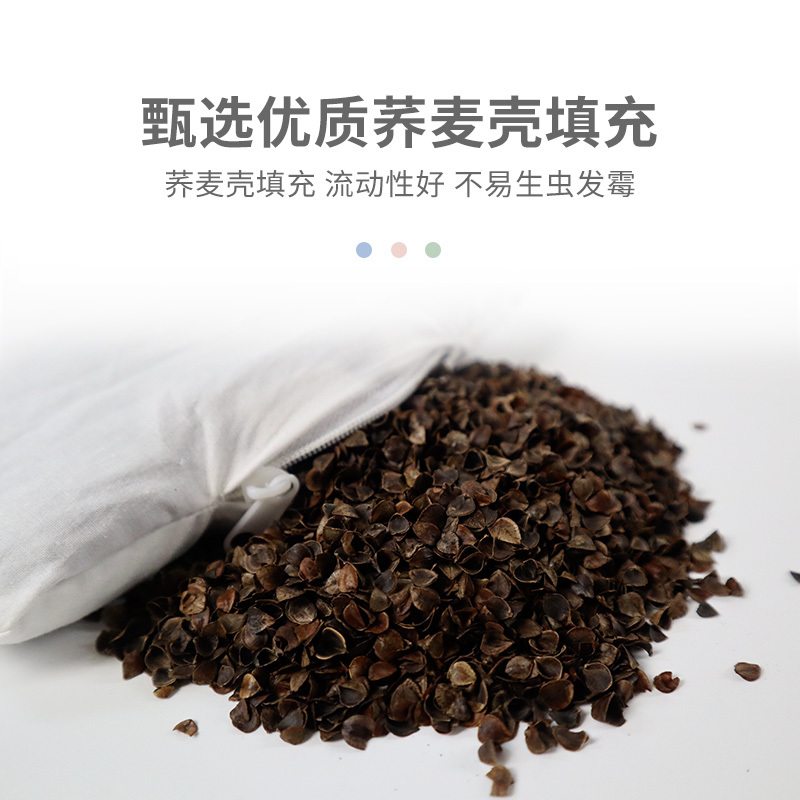 婴儿儿童枕头夏季透气1岁夏天苎麻荞麦皮3一岁半6个月以上4宝宝2 荞麦枕[蓝佩奇]0-3岁-吸汗透气