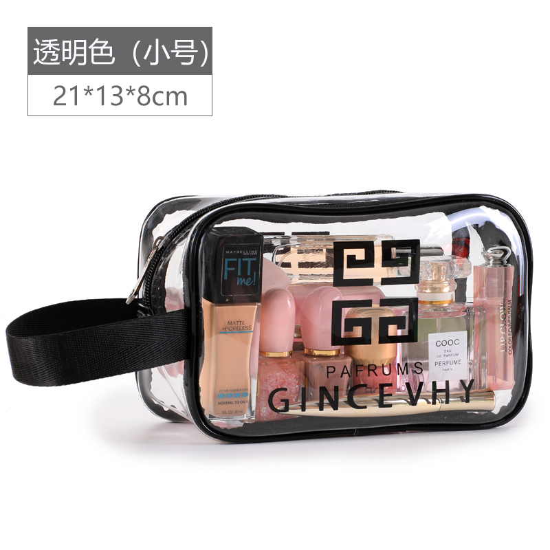 防水化妆包女便携洗漱包袋旅行收纳透明大容量手提小号网红品迷你收纳袋 三维工匠收纳柜高清大图