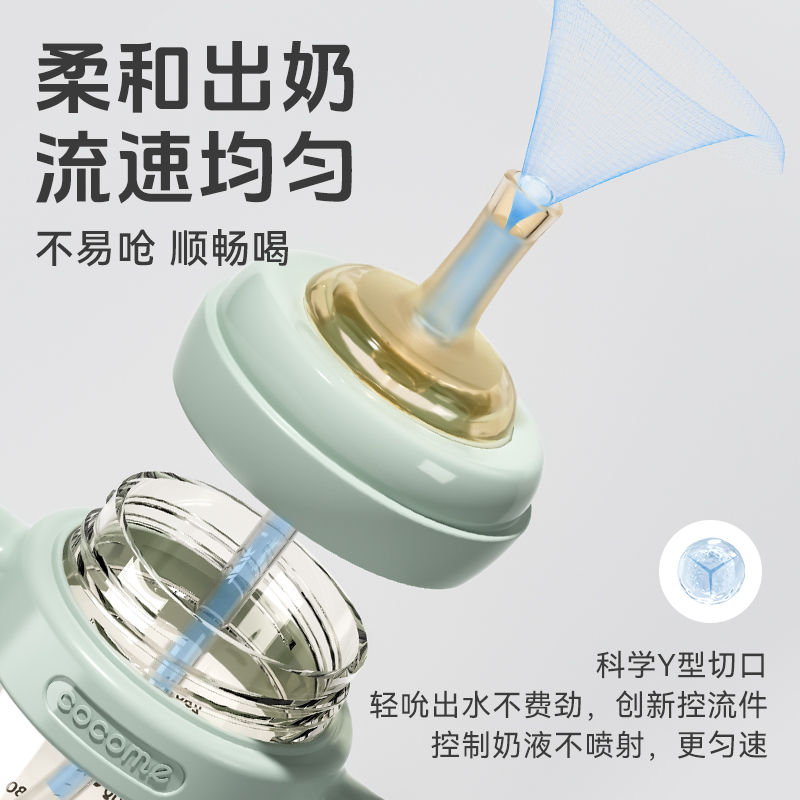 可可萌两岁+直通吸管奶瓶咕噜吸管奶瓶2代升级ppsu直吸式成长水杯高清大图