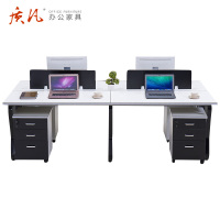 质凡上海办公家具办公桌椅组合现代简约四人位员工电脑桌子办公室卡位