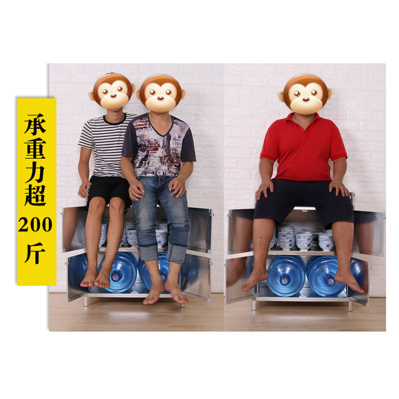 苏宁放心购碗柜简易 出租房碗柜简易 出租房不锈钢小橱柜简易柜子小型租房用A-STYLE家具