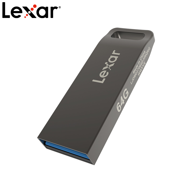 雷克沙(Lexar)M37 U盘64GB 高速USB3.0读速100MB/s写速30MB/s小巧便携 坚固金属外壳 灰色