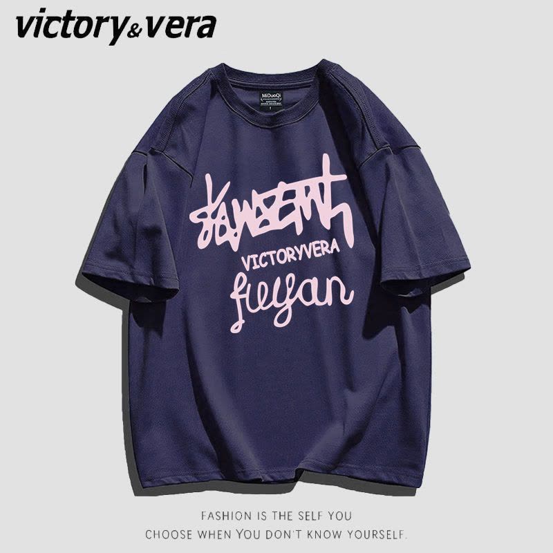 VICTORYVERA学生港风短袖t恤女2022夏季新款欧美字母印花上衣百搭图片