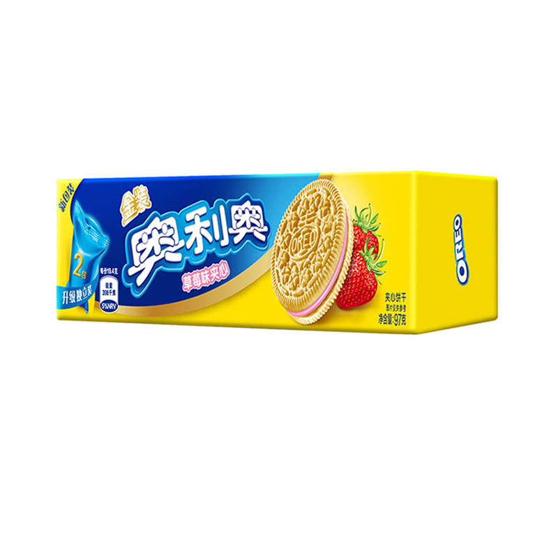 亿滋奥利奥(OREO) 夹心饼干 零食 金装草莓味97g