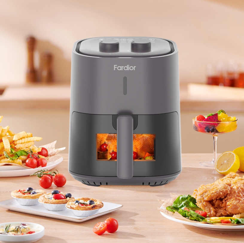 法迪欧(Fardior)空气炸锅家用多功能电炸锅 5L透明可视化 金属内腔不沾FAF-MV45R