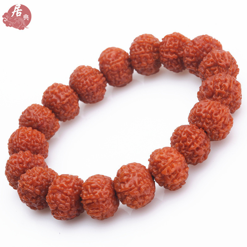 居典judian机刷玉化包浆印尼飞碟金刚菩提手串9瓣矮桩爆肉原籽男女士