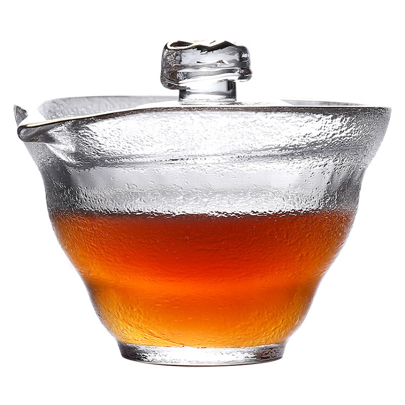 言艺(yanyi) 玻璃盖碗茶杯 手抓泡茶壶大号 加厚耐高温茶碗三才碗功夫茶具泡茶器