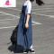 艳如飞牛仔背带裙女日系减龄学生长裙脚踝仙气森系文艺复古小个子连衣裙连衣裙