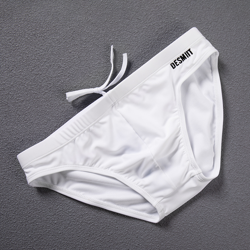 新款泳裤男潮牌低腰性感三角裤纯色显大海边游泳泡温泉男士泳衣视频