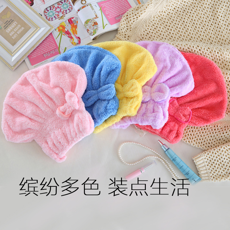 擦头发快速干发毛巾浴帽干发帽女可爱强吸水速干加厚包头发的 三维工匠 蓝色高清大图