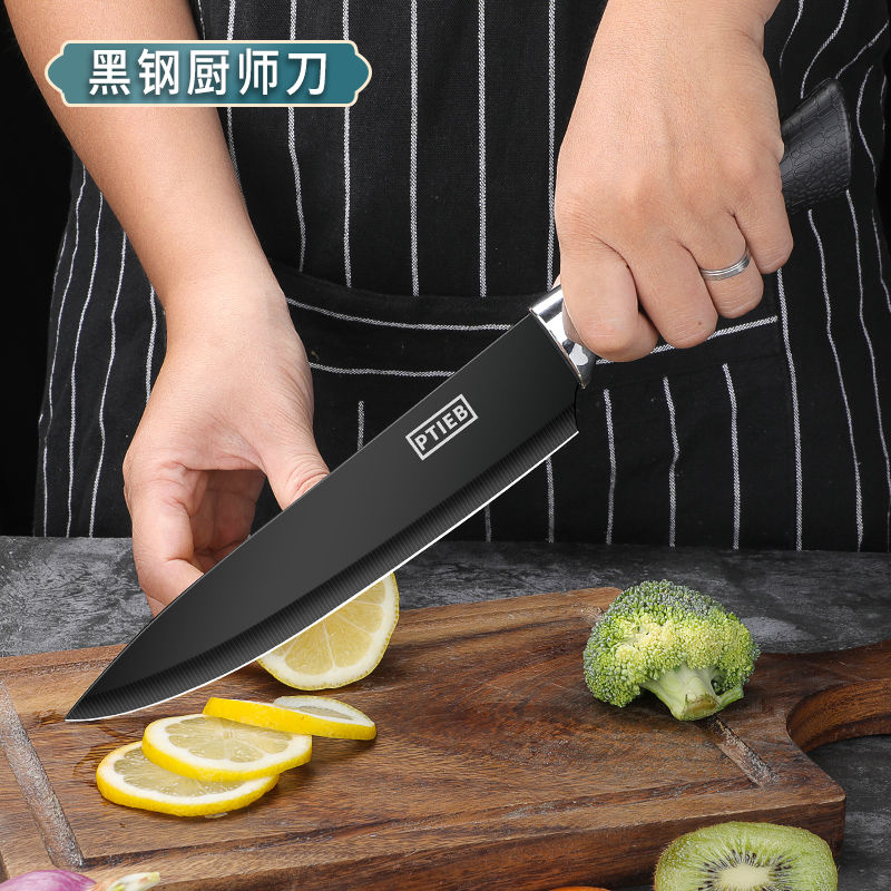 厨房黑刃刀具厨具菜板套装家用菜刀砍骨刀厨师刀水果刀锅铲X8169高清大图