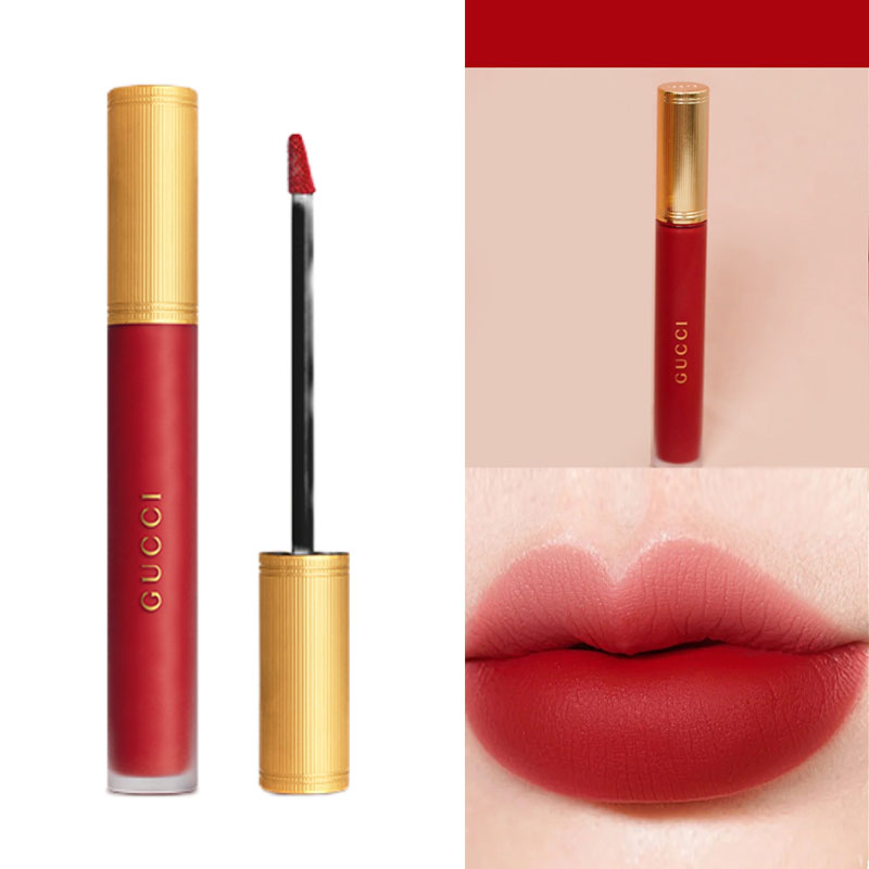 gucci古驰倾色云雾唇釉哑光203 505枫叶红棕蒸汽啵 唇釉25#米开理红