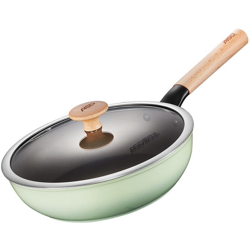 爱仕达平底锅煎锅不粘锅珐琅锅28cm煎锅锅具明火专用煎盘g