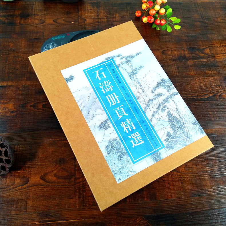石涛册页精选 8开盒装110幅 [正版]8开单片盒装石涛册页精选 精选石涛山水画册頁小品全110幅 石濤画集画谱高清临摹高清大图