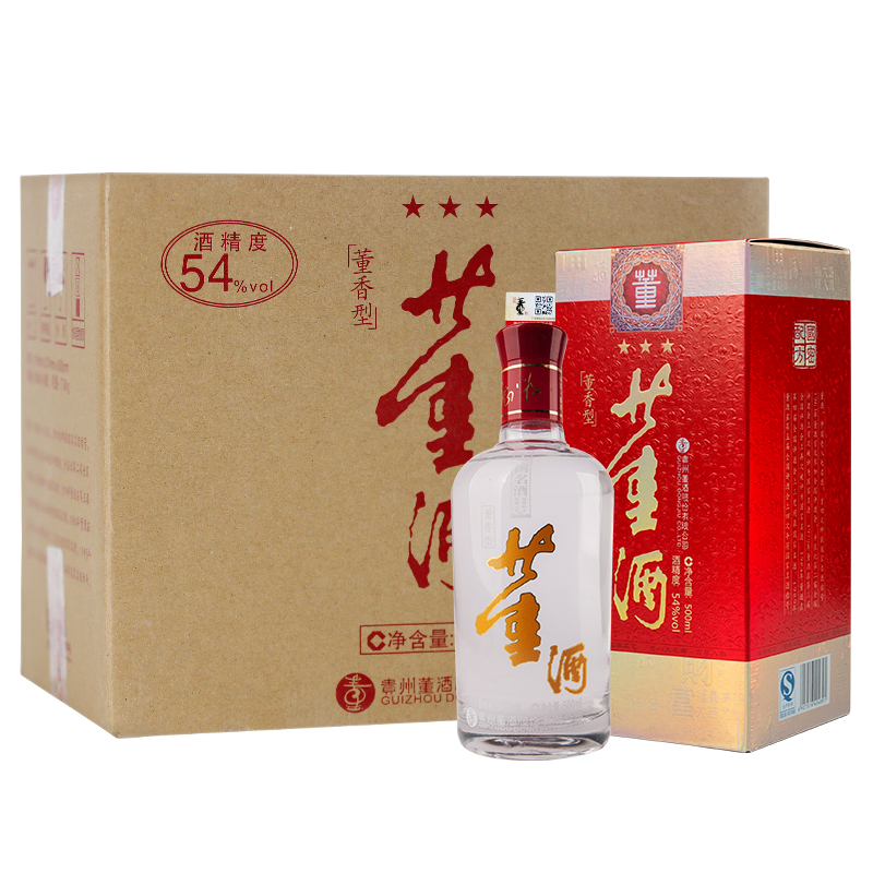 董酒三星54度500ml*6瓶箱装董香型白酒纯粮酿造高清大图