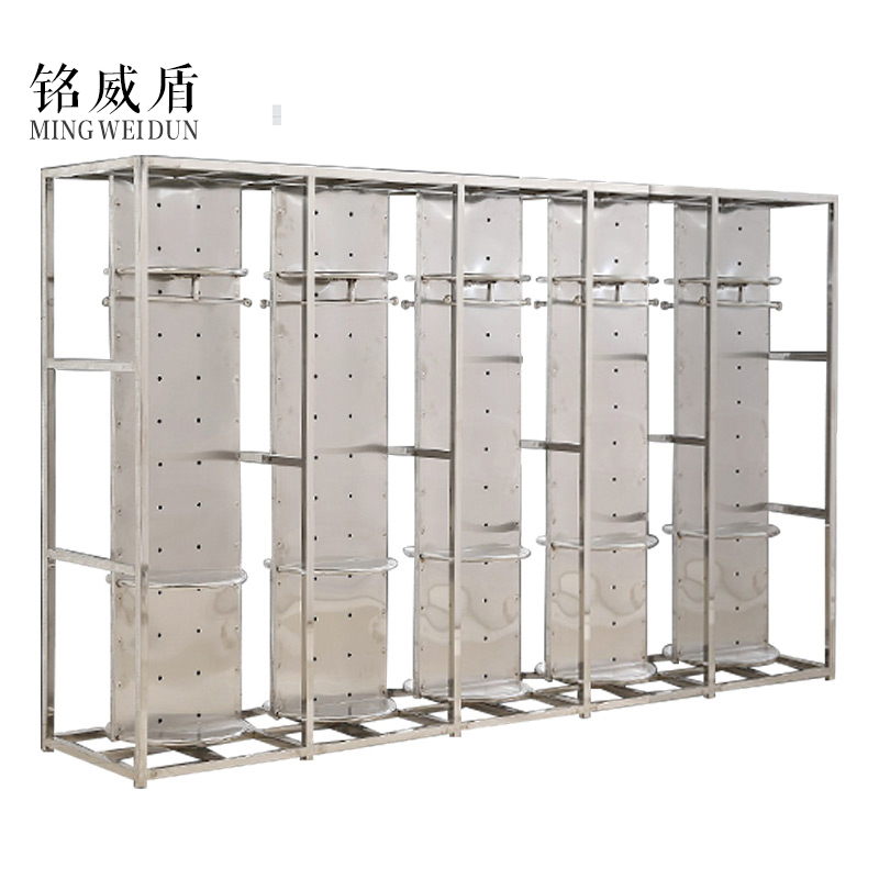铭威盾不锈钢战斗服架消防救援服装装备架子防化服双面旋转衣帽摆放架高清大图