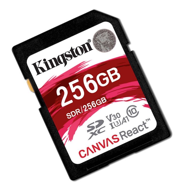 金士顿(Kingston)256GB SD卡 读100MB/s写80MB/s V30 U3 CLASS 10相机存储卡