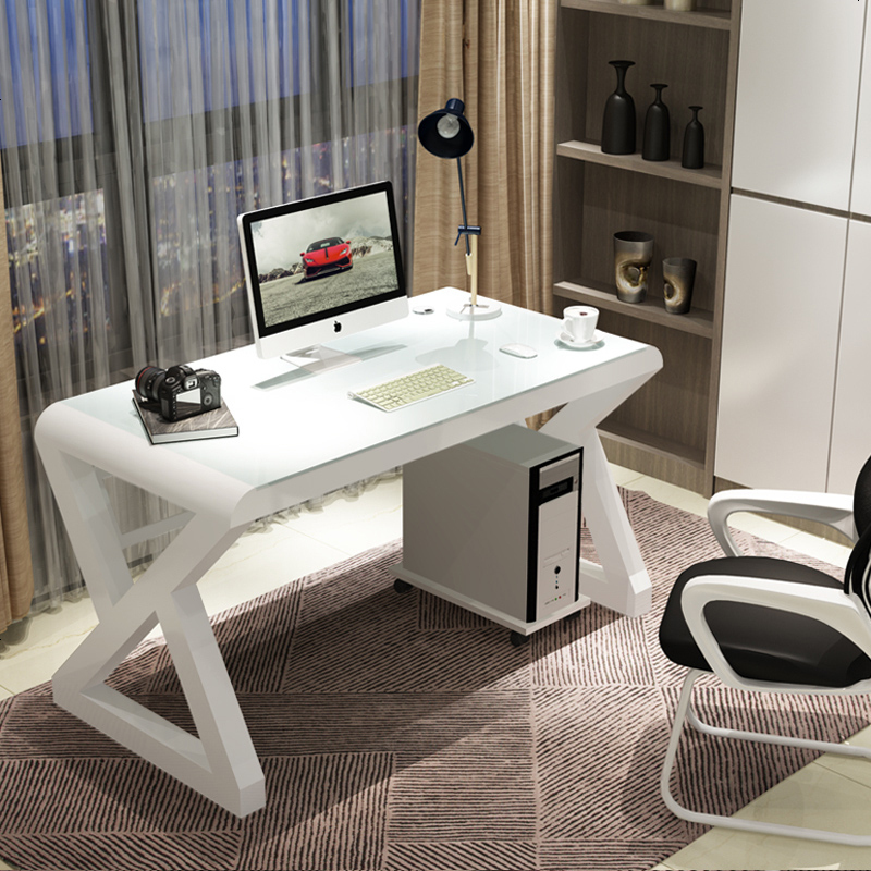 电脑桌台式家用简约现代经济型书桌钢化玻璃学习办公桌游戏电竞桌