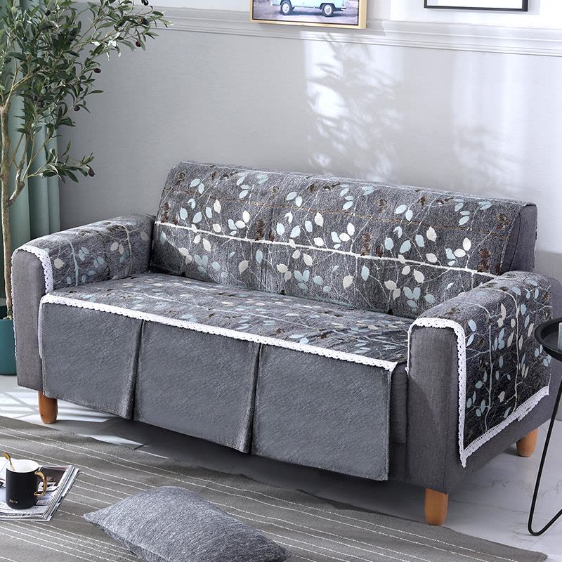 美帮汇全盖式沙发巾 简约现代加厚雪尼尔布艺沙发巾罩套沙发垫坐垫四季图片