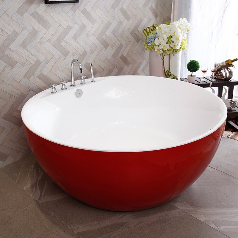 现代简约独立式浴缸家用洗澡盆亚克力浴缸养生会所spa浴缸波迷娜