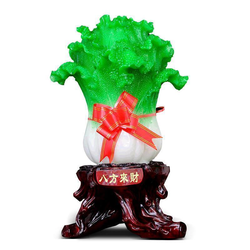 美帮汇八方来财玉白菜摆件大号工艺品金蟾店铺开业送礼乔迁新居礼品高清大图