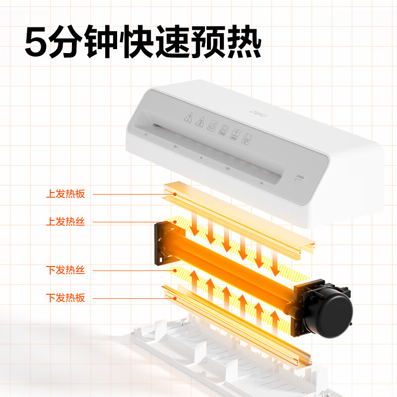 得力(deli)GQ405塑封机 A4幅面 270mm高清大图