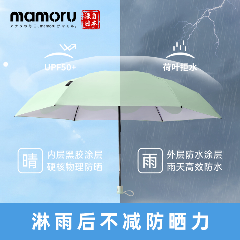 Mamoru五折六K渐变花朵伞 防紫外线遮阳伞 彩胶防晒 五折轻便双人太阳伞(颜色随机发货)高清大图