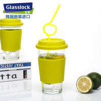 三光云彩(GLASSLOCK)韩国进口耐热钢化玻璃泡茶水杯果汁杯牛奶杯子加厚耐摔天蓝色RC106-1 500ml玻璃水杯