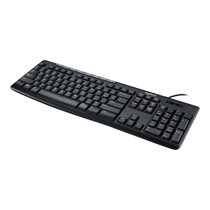 罗技（Logitech）K200 键盘 有线键盘 办公键盘 全尺寸 黑色