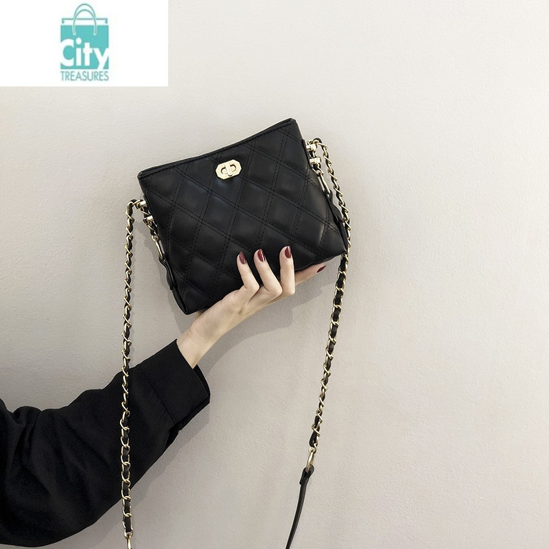 bangdou网红小包包女2024夏新款潮女包洋气时尚百搭菱格链条斜挎包