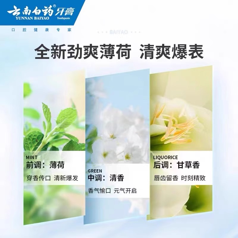 云南白药牙膏薄荷205g高清大图