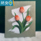 敬平郁金香石英砂立体肌理画减压手绘涂色油彩装饰画diy数字油画装饰画
