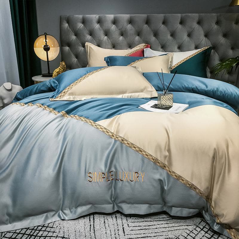 家柏饰(CORATED)四件套全棉全棉北欧风丝滑天丝床单被套冰丝床笠套件床上用品图片