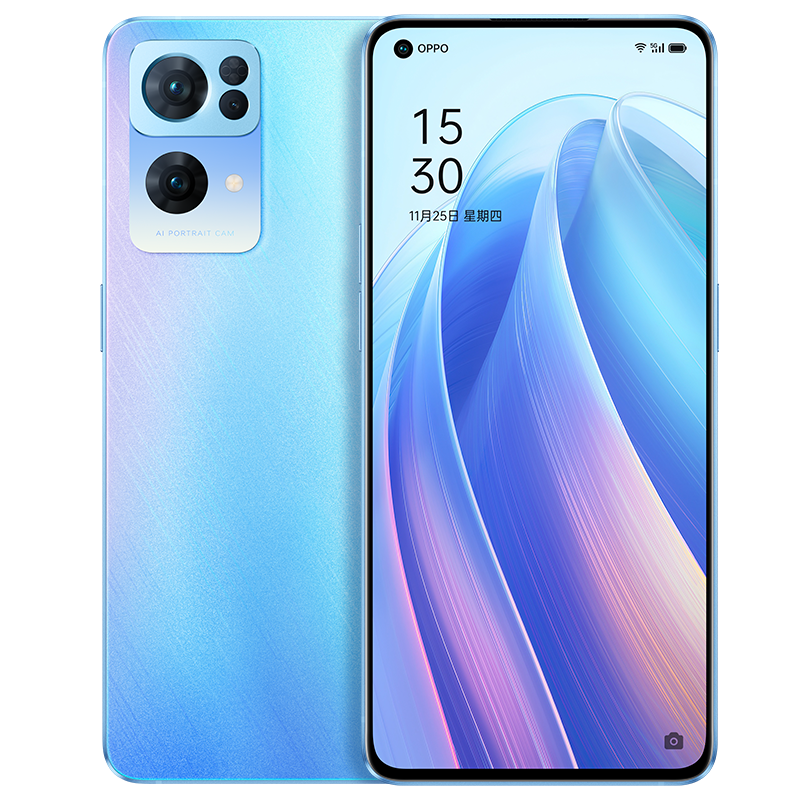 赠智能手表opporeno7pro手机星雨心愿8gb256gb5g全网通天玑1200max