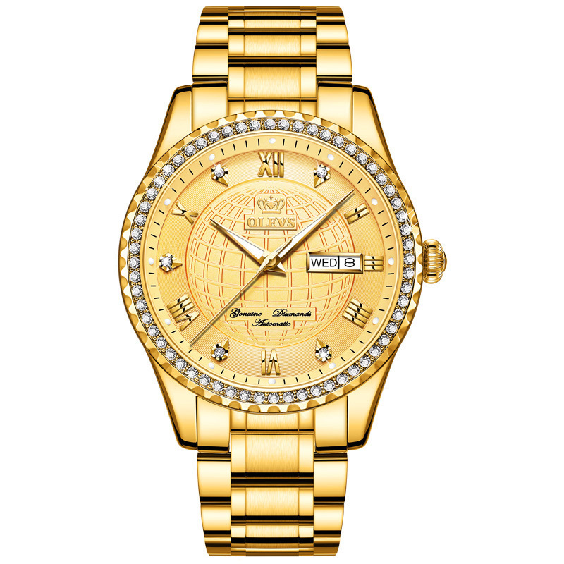 欧利时olevs瑞士品牌手表男士自动机械表男士豪金商务腕表防水时尚金