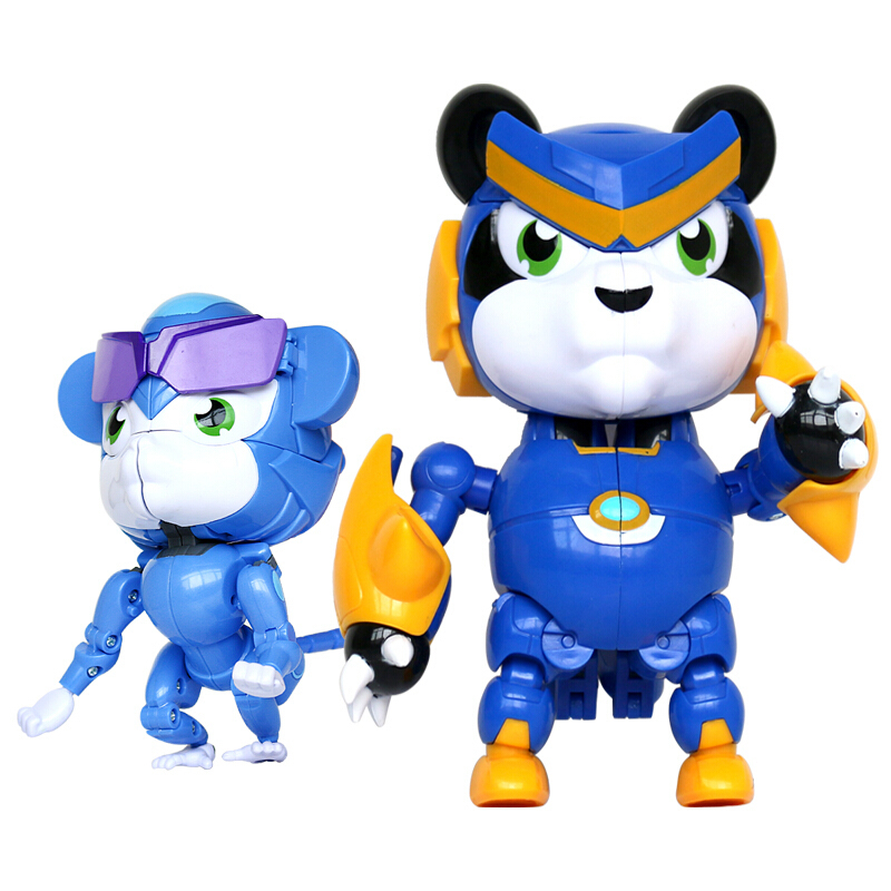 儿童变形机器人勇士合体套装新款变形系列铁拳虎阿武 竞技变形石甲熊