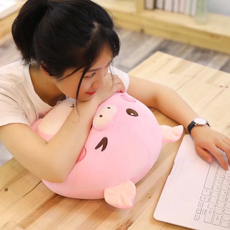 韩国超萌小猪猪公仔娃娃可爱懒人毛绒玩具女生抱着睡觉的抱枕女孩