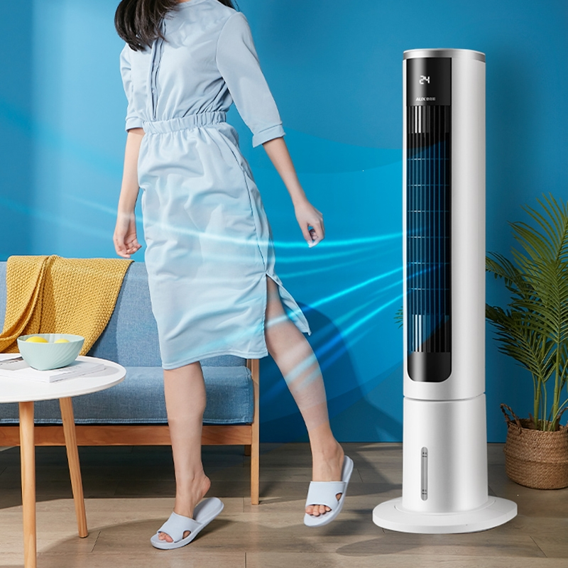 奥克斯aux空调扇家用小型冷风扇移动小空冷风调冷气扇冷风机白色机械