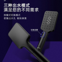 箭牌(ARROW)卫浴花洒 空气能增压花洒套装 方形大顶喷淋浴套装 黑色花洒 恒温花洒 不锈钢挂墙式多出水恒温淋浴套装