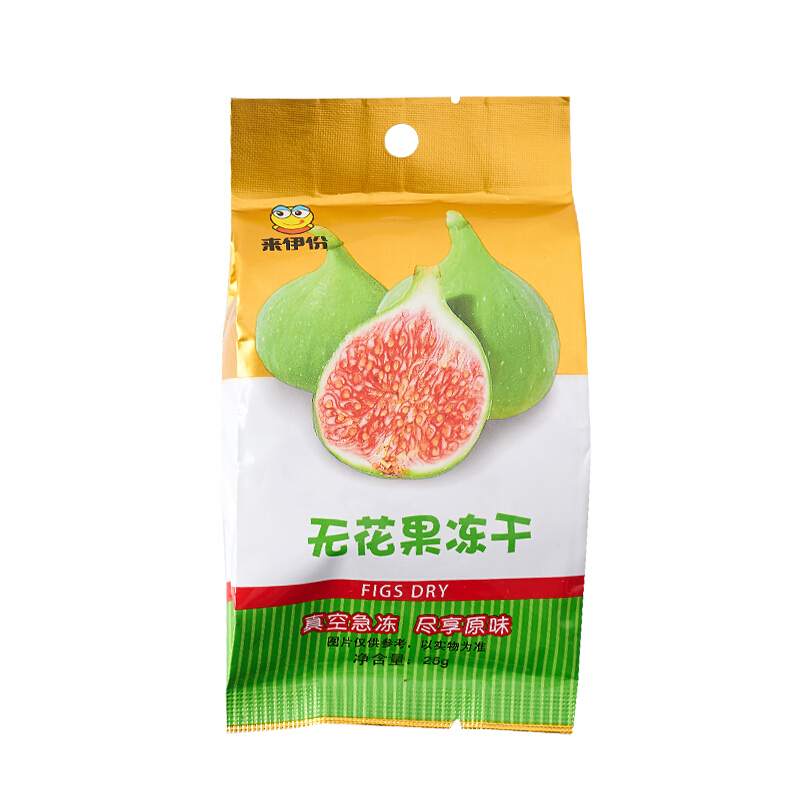 来伊份 无花果冻干 无花果丝冻干果脯蜜饯水果干食品休闲零食25g/袋*6