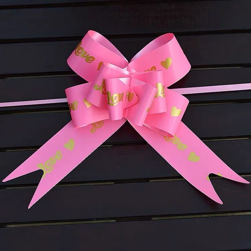 蝴蝶拉花粉色love50朵婚庆用品婚车拉花彩带装饰车把手花婚车车队拉花