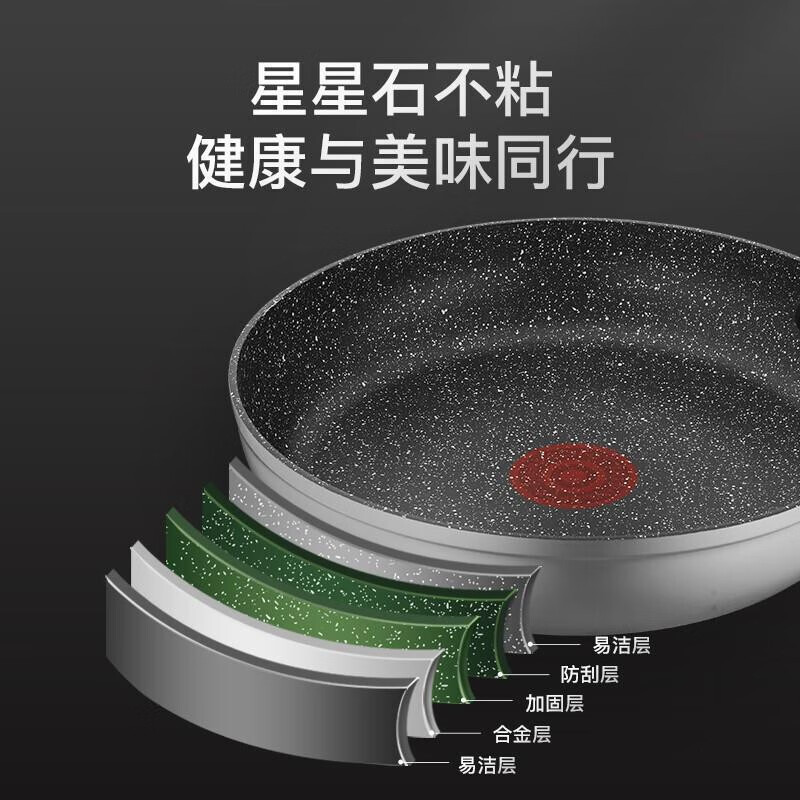 苏泊尔 PJ26W8 煎锅平底锅 26cm 不粘锅 火红点聚油家用健康 星星石系列 电磁炉燃气通用高清大图