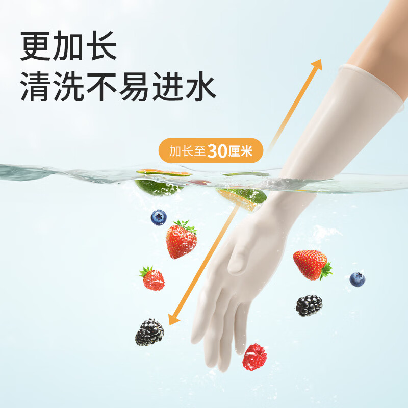 美丽雅 一次性手套食品级40只/中号 加长丁腈丁晴洗碗家务厨房清洁手套 93133高清大图