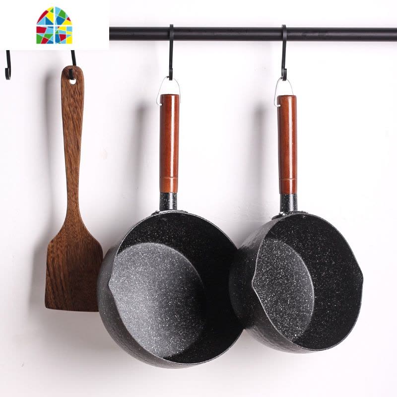 封后日式雪平锅不粘锅家用辅食锅煮泡面锅煮牛奶锅小汤锅电磁炉 FENG [精铁材质]-18cm雪平锅/不带盖(限购无赠图片